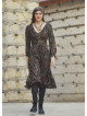 Boho Style Ruffle Sleeve Mink Patterned Dress